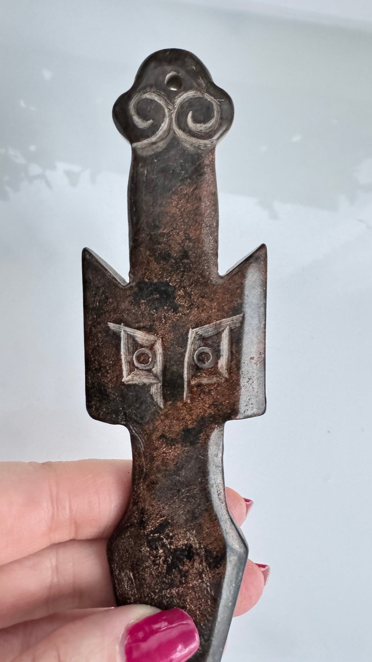 Owl Athame for Boundaries and Wisdom, Hand-Carved Jade Stone 7"