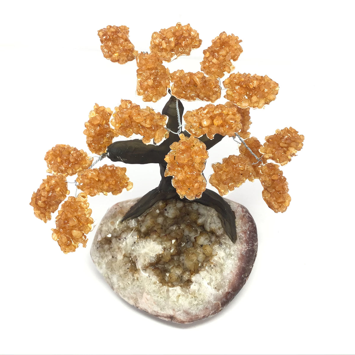 Citrine Gemstone & Clay Polymer Tree on Gemstone Base