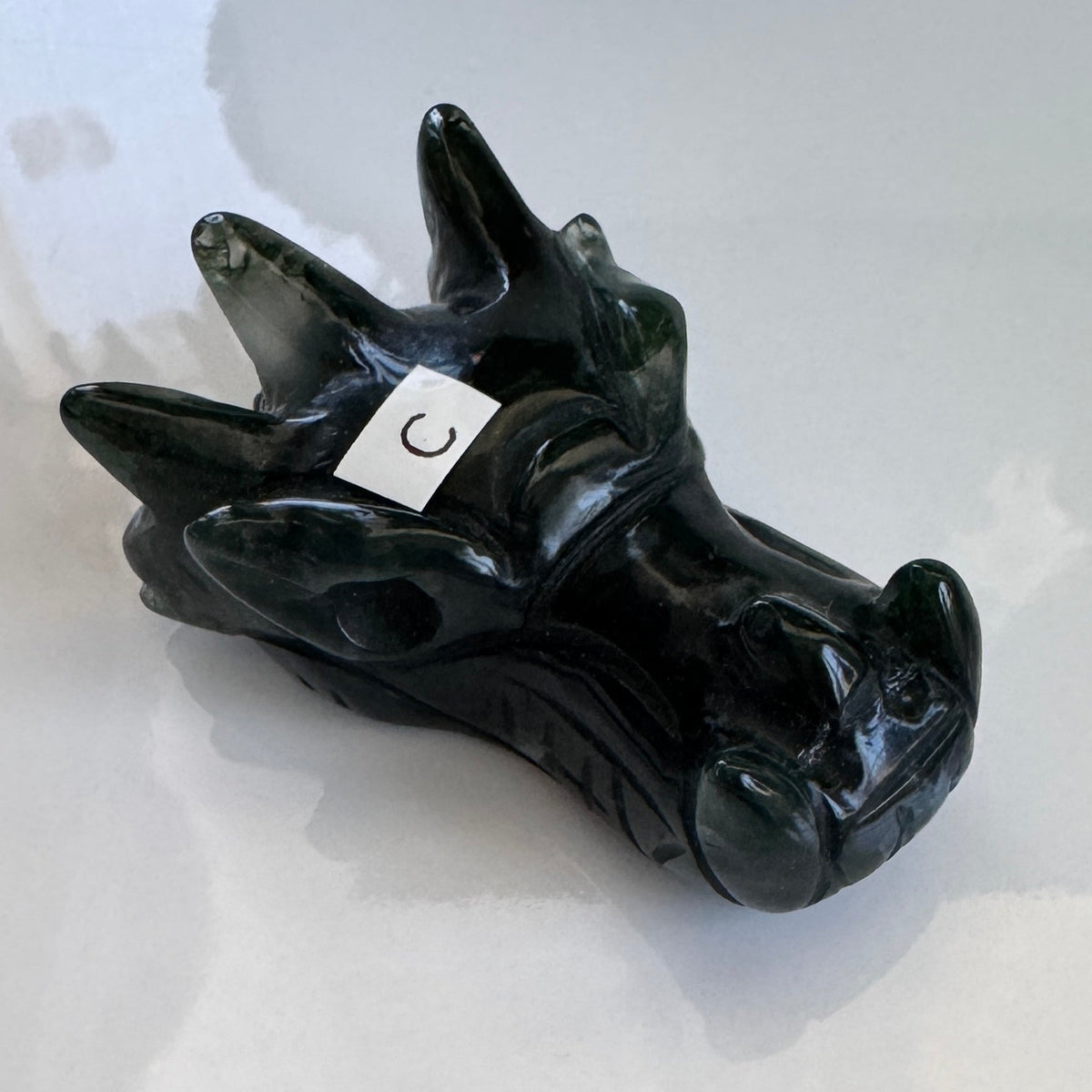 Moss Agate Dragon, You Choose 2-2.5" Crystal Dragon Head Skull for Stable Growth