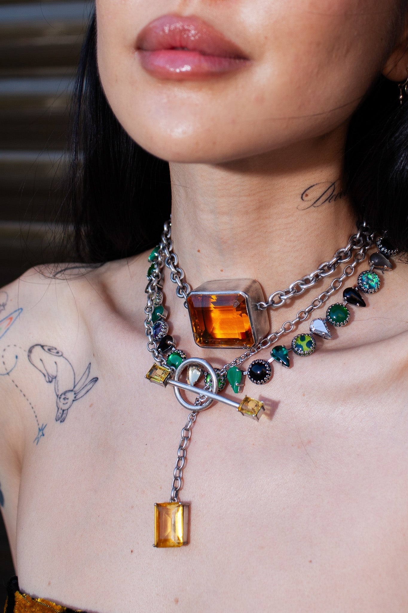 Layering Choker in Alligator (Silver)