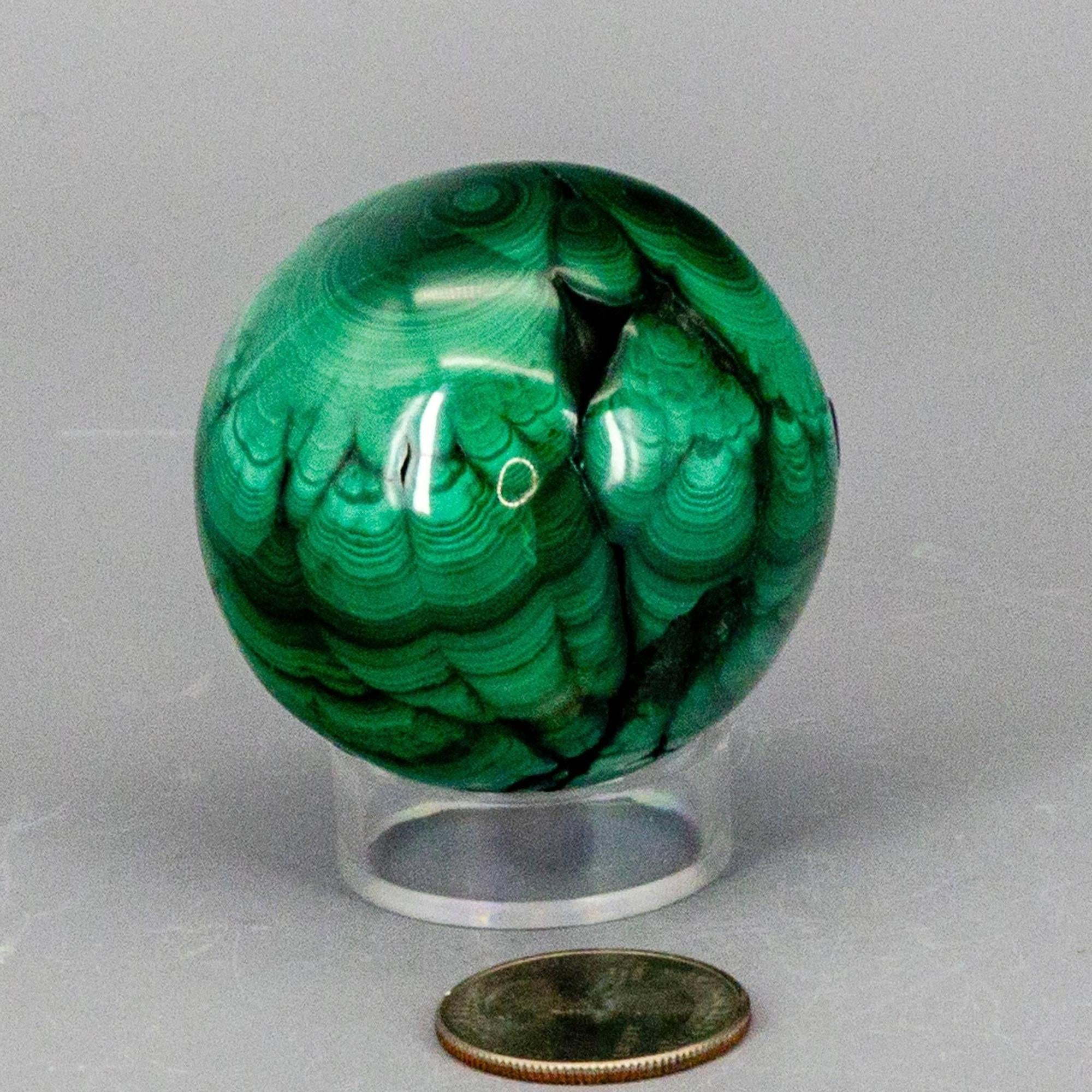 Malachite Crystal Sphere Heart Chakra Transformation
