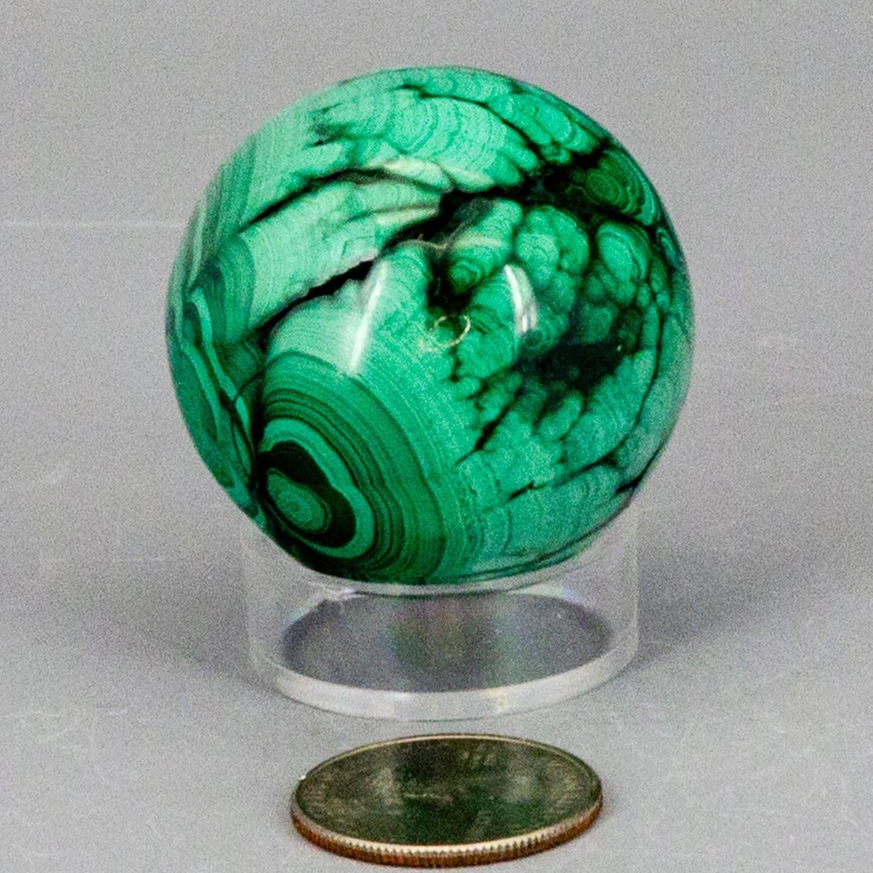 Malachite Crystal Sphere Heart Chakra Transformation