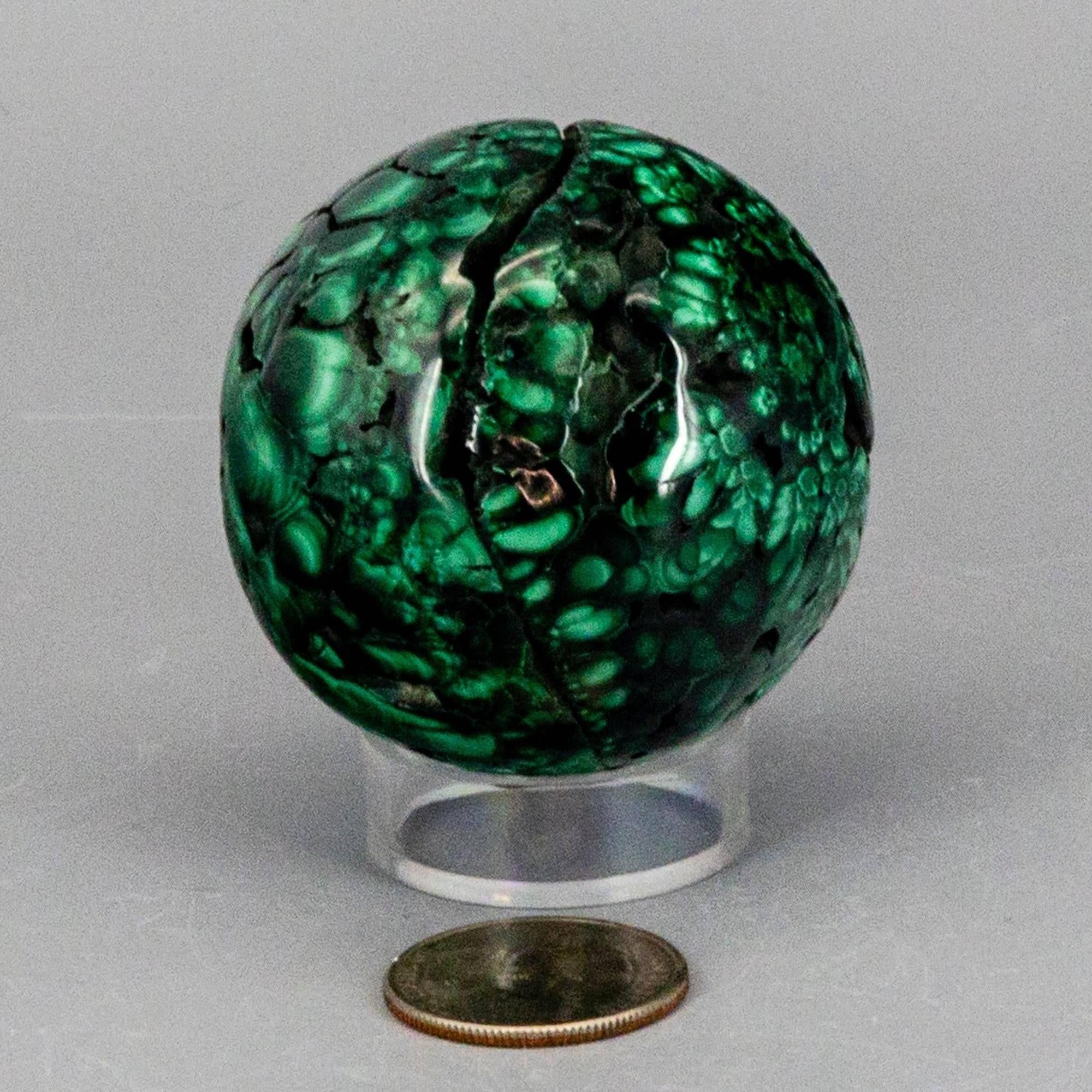Malachite Crystal Sphere Heart Chakra Transformation