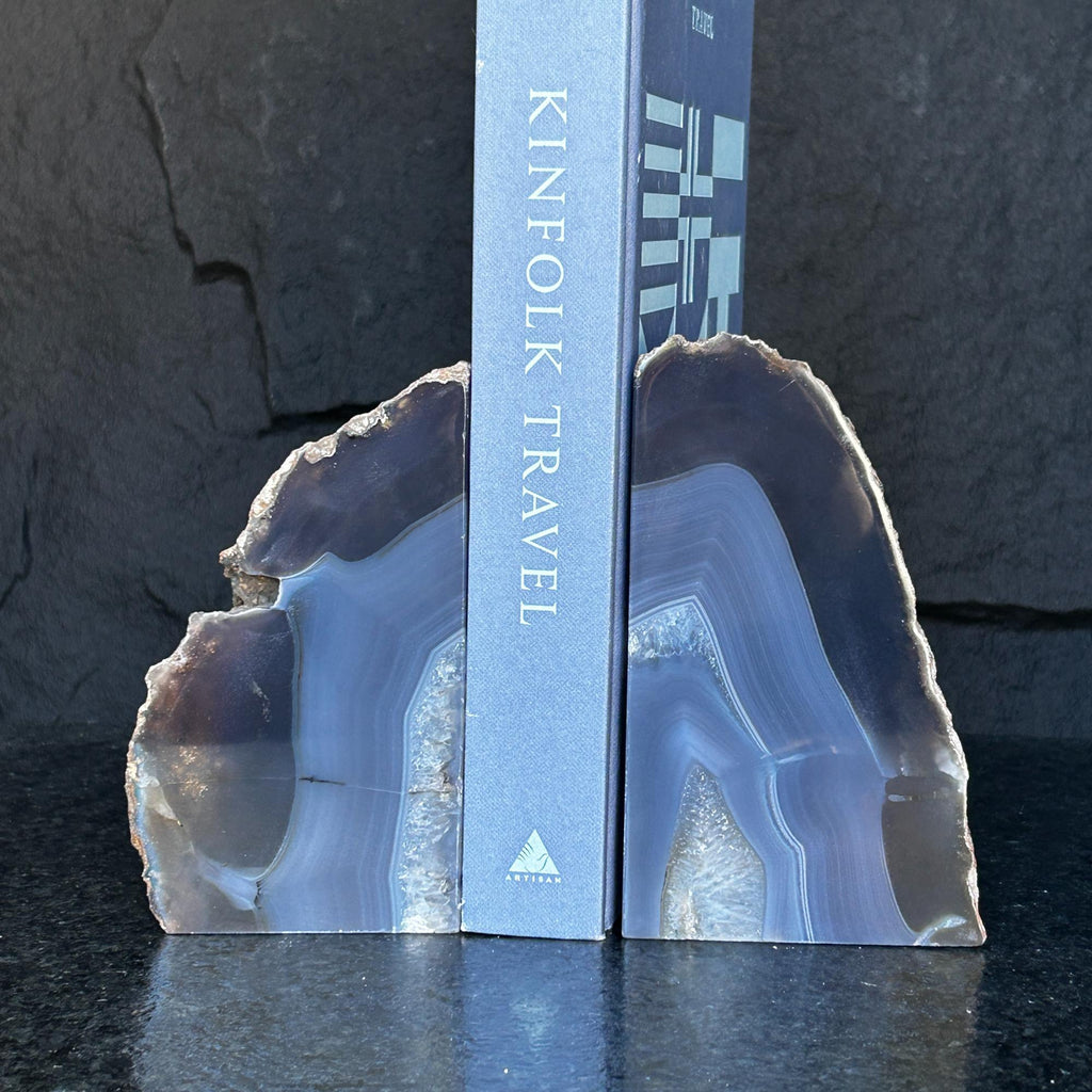 Natural Agate Crystal Bookends
