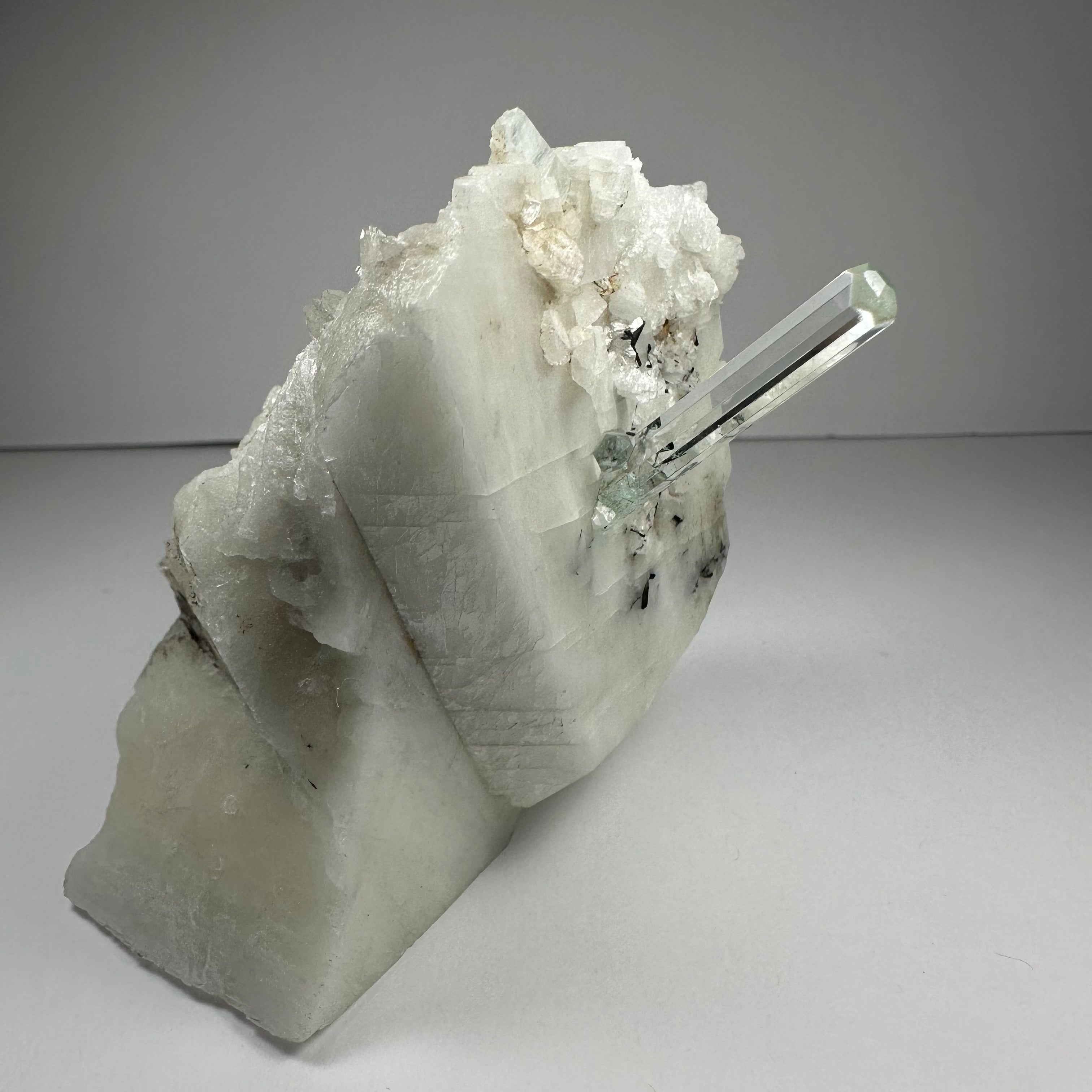 Aquamarine Beryl on Albite