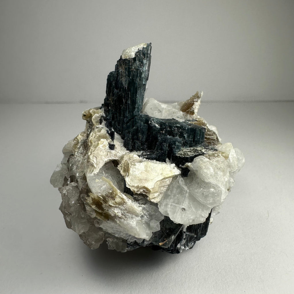 Green Tourmaline with Quarz, Mica and Albite, Brazil by Rare Earth Gallery