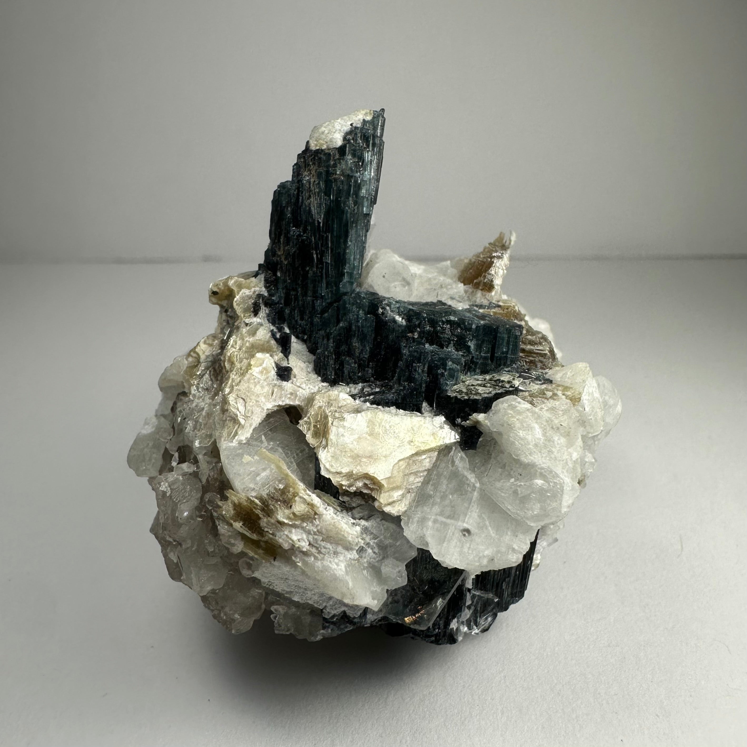 Green Tourmaline with Quarz, Mica and Albite, Brazil by Rare Earth Gallery