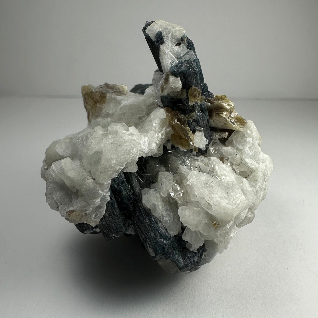 Green Tourmaline with Quarz, Mica and Albite, Brazil by Rare Earth Gallery