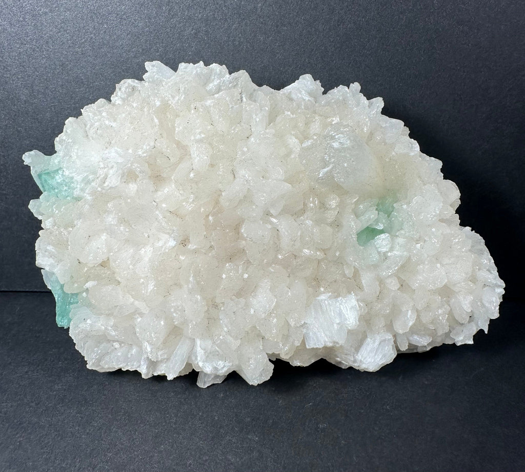 Ocean Green Apophyllite with Stilbite on matrix by Rare Earth Gallery