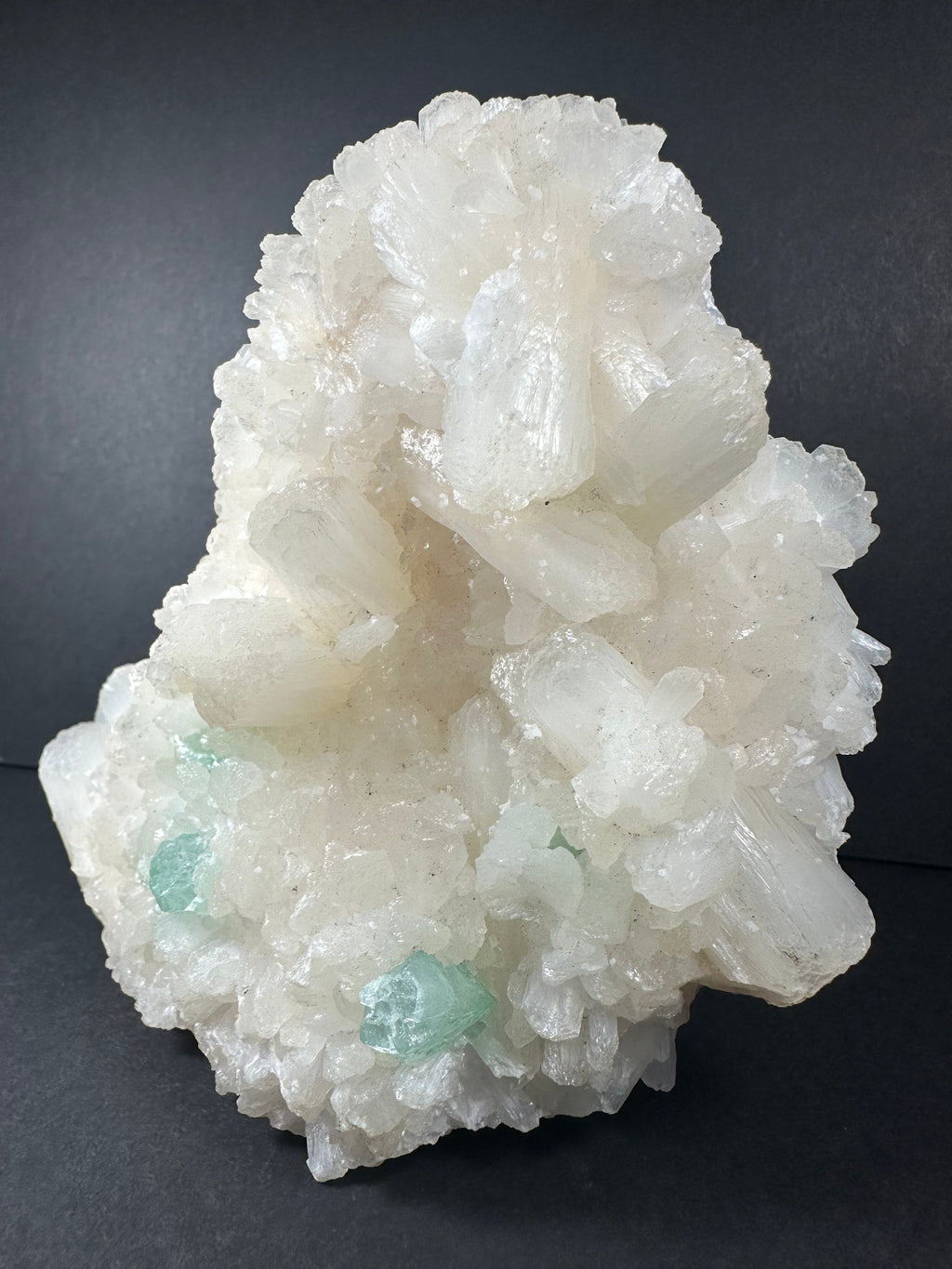 Stilbite with Green Apophyllite and Mordenite on matrix by Rare Earth Gallery