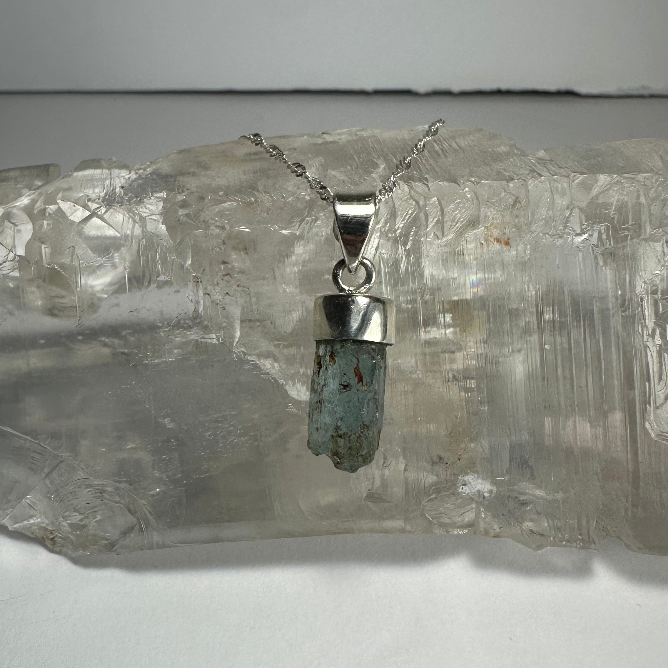 Natural Aquamarine Beryl Pendant