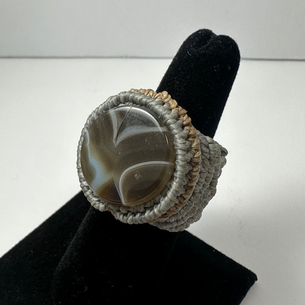 Handmade Woven Ring with Stone