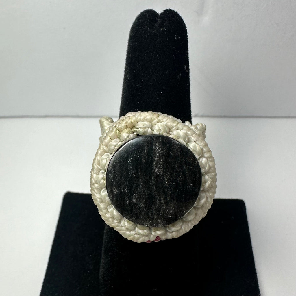 Handmade Woven Ring with Stone