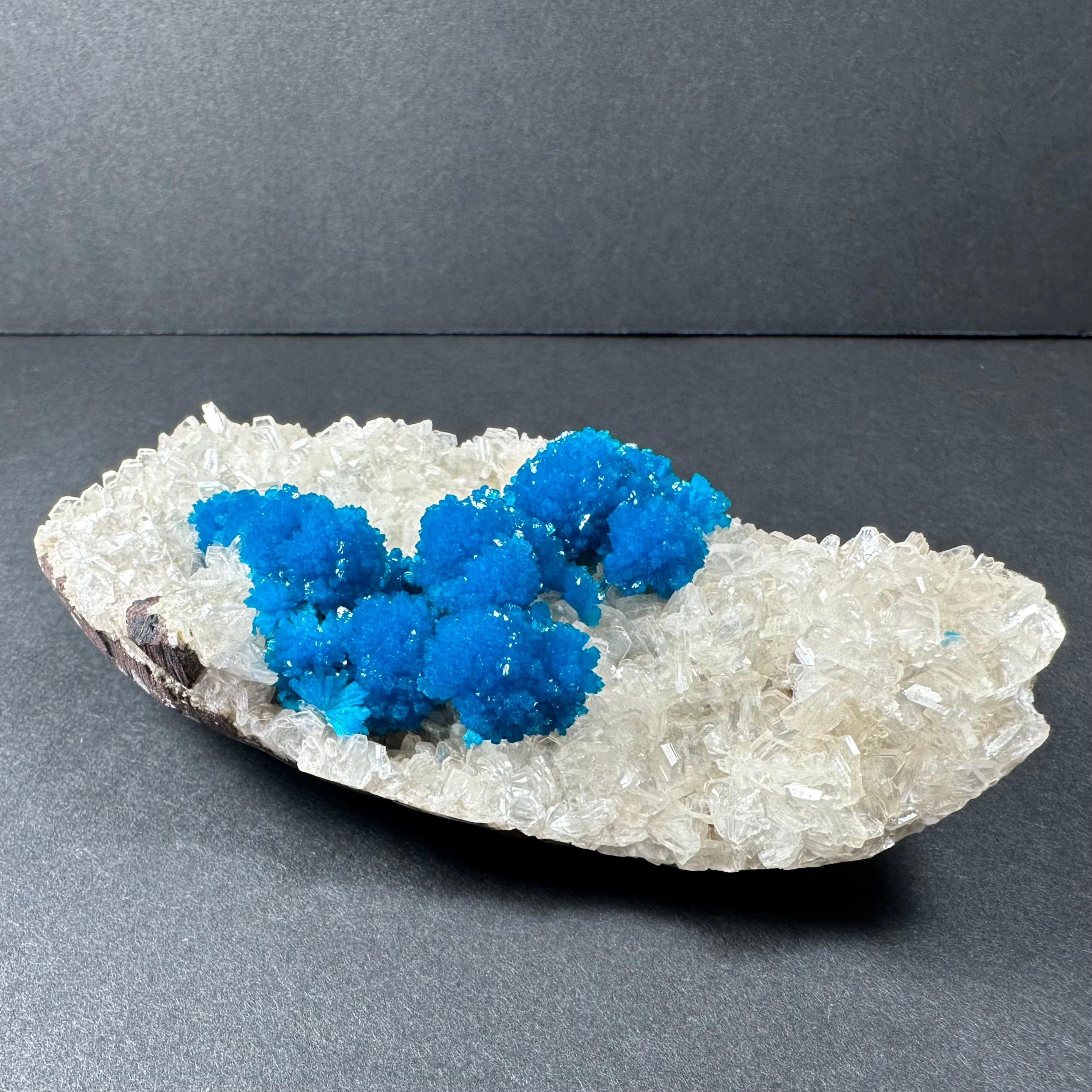Cavansite with Stilbite on Matrix from Pune, India
