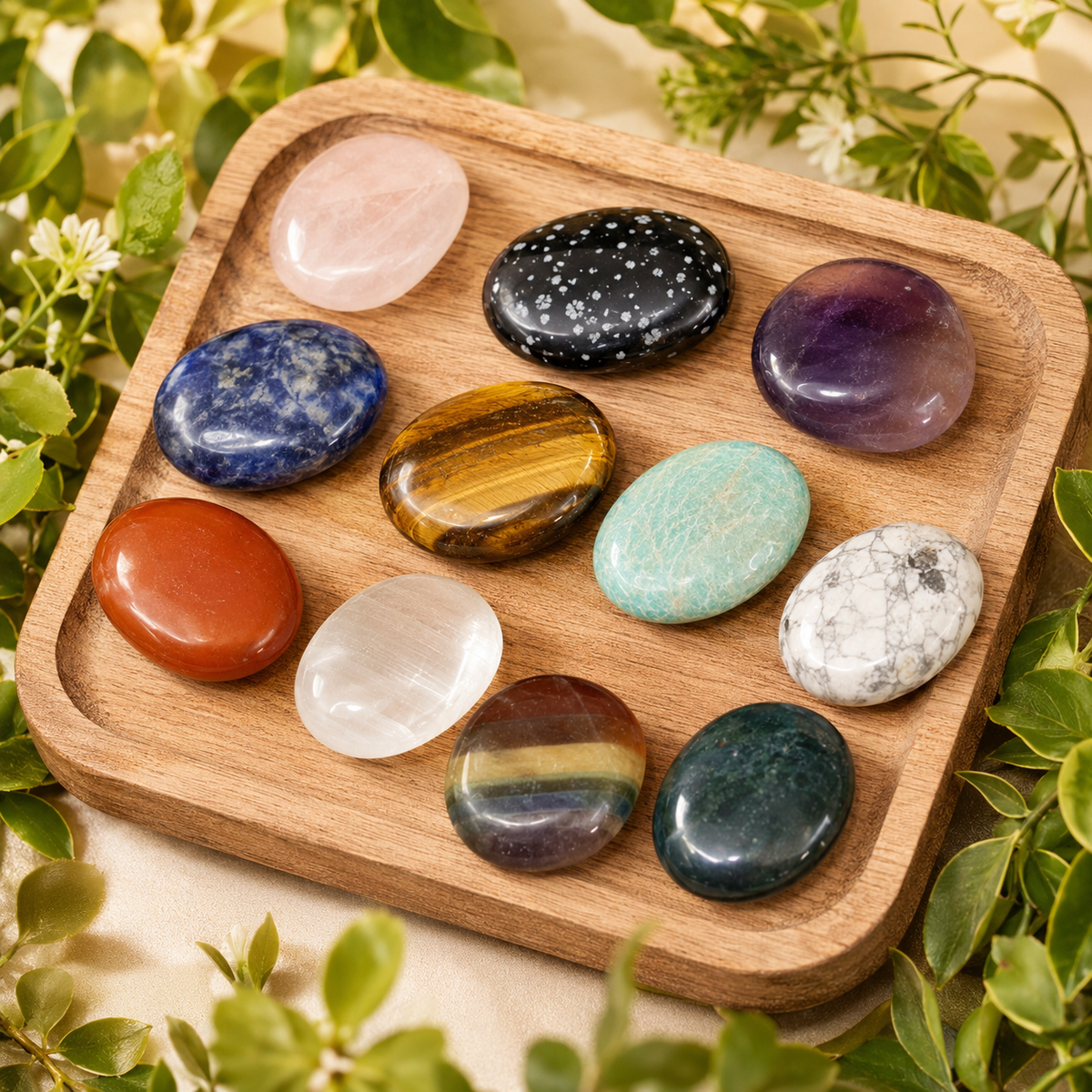 Mix 25pcs Bulk Worry Stones ,Wholesale Worry Stones, Bulk Pocket Palm Stones
