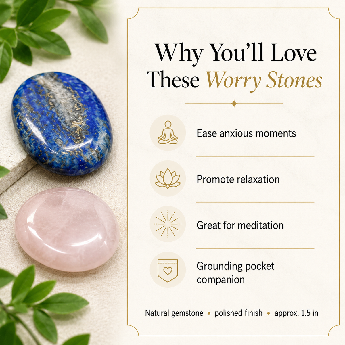 Mix 25pcs Bulk Worry Stones ,Wholesale Worry Stones, Bulk Pocket Palm Stones