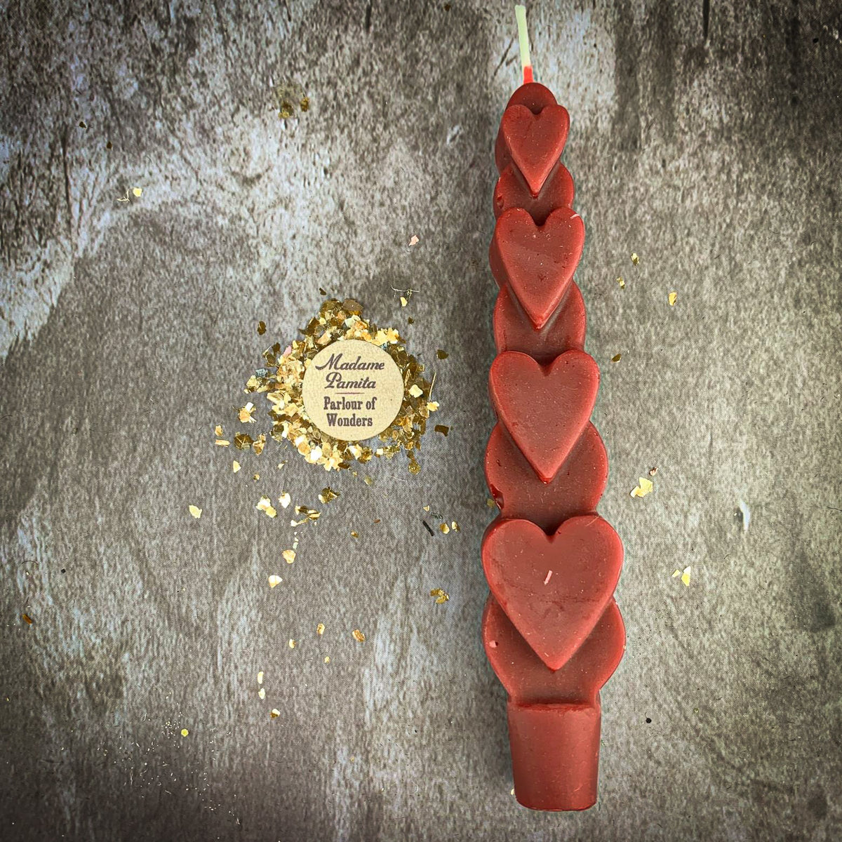 Beeswax Love Spell Heart Taper Candle - Romance & Attraction Magic