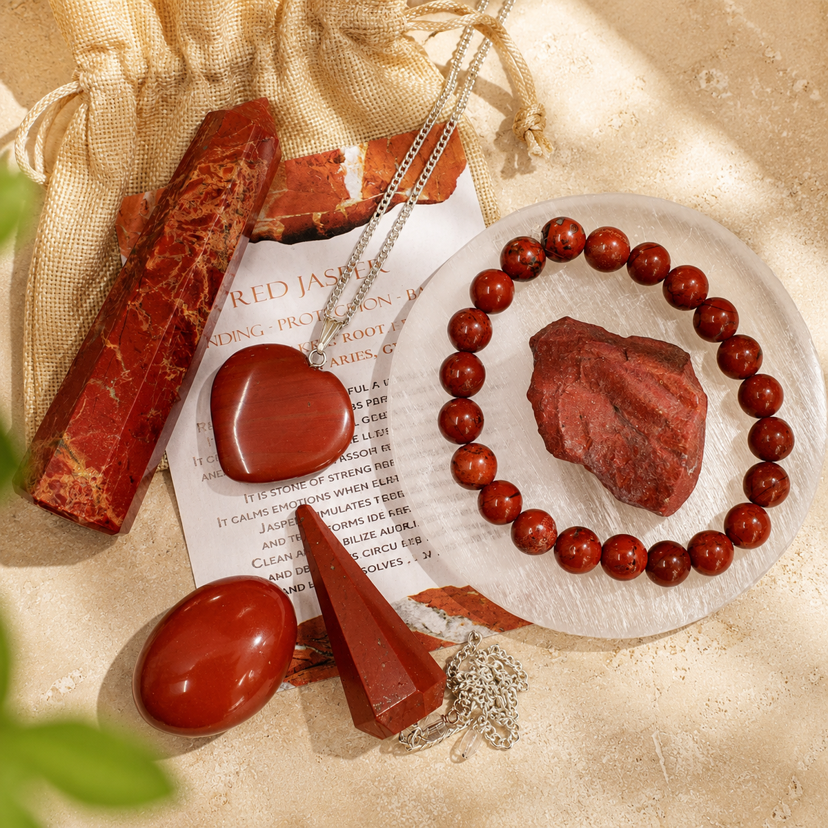Red Jasper Crystal Gift Set For Emotional Support and Protection, Real Polished Gemstones.