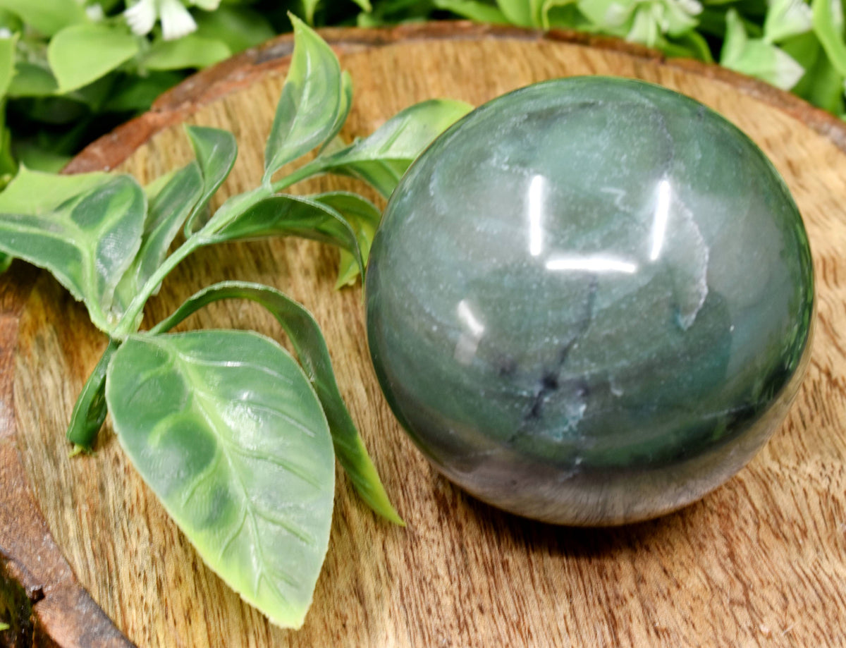 1Pc Green Jade Sphere Crystal Ball Healing Sphere.