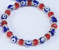 Evil Eye Red Bead Stackable Bracelet by Sacred Crystals