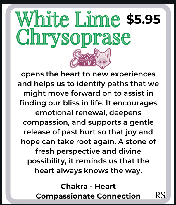 Rough White Lime Chrysoprase – Raw Stone from Indonesia by Sacred Crystals