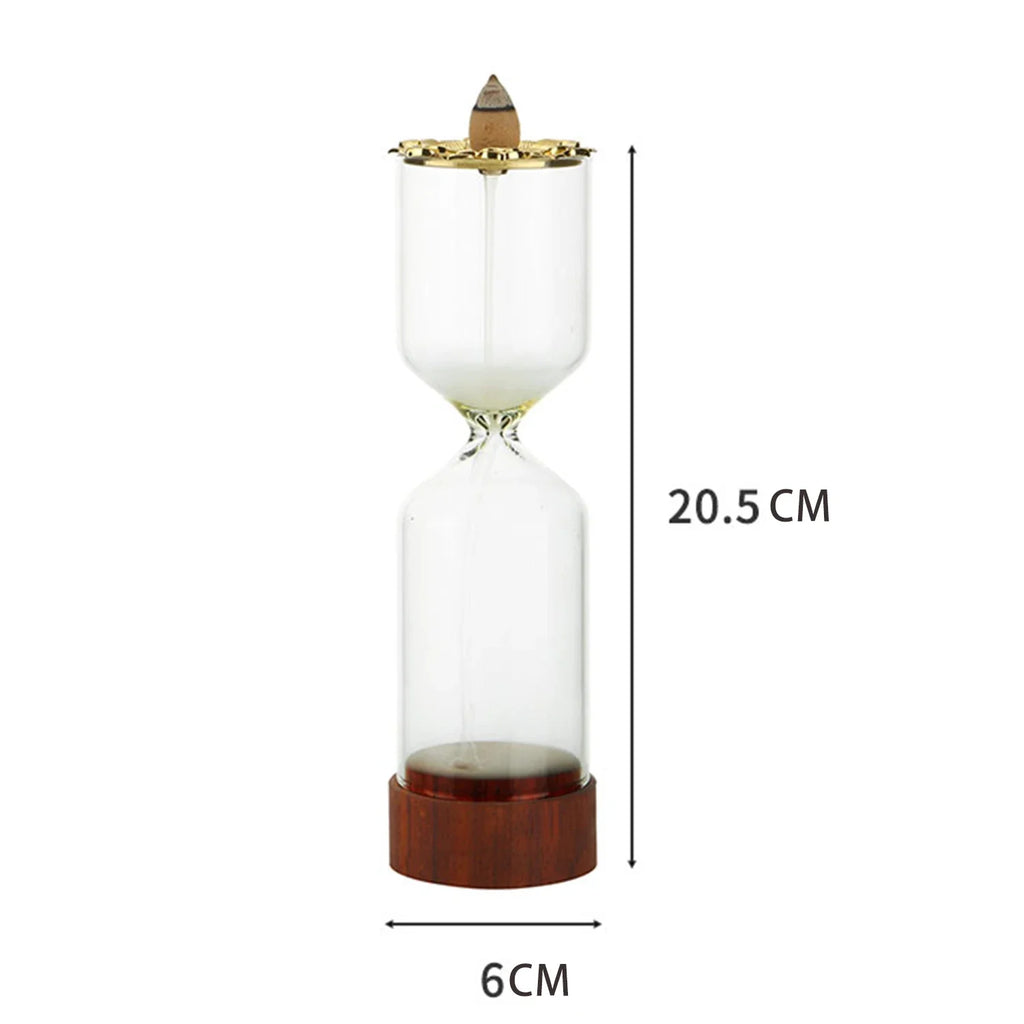 Hourglass Incense Holder Waterfall Backflow Incense Burner for Incense Cone Aromatherapy Ornament for Meditation Yoga Spa
