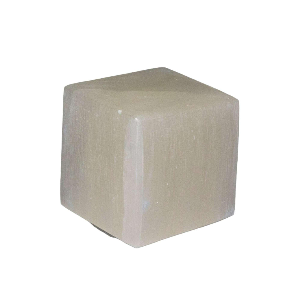 Selenite Crystal Carved Cube Cleansing Clarity Stone