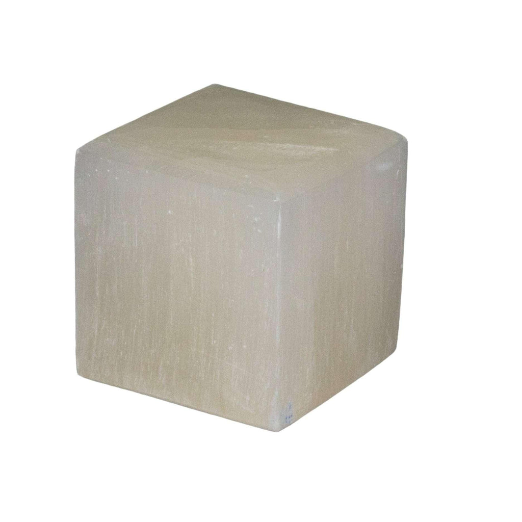 Selenite Crystal Carved Cube Cleansing Clarity Stone