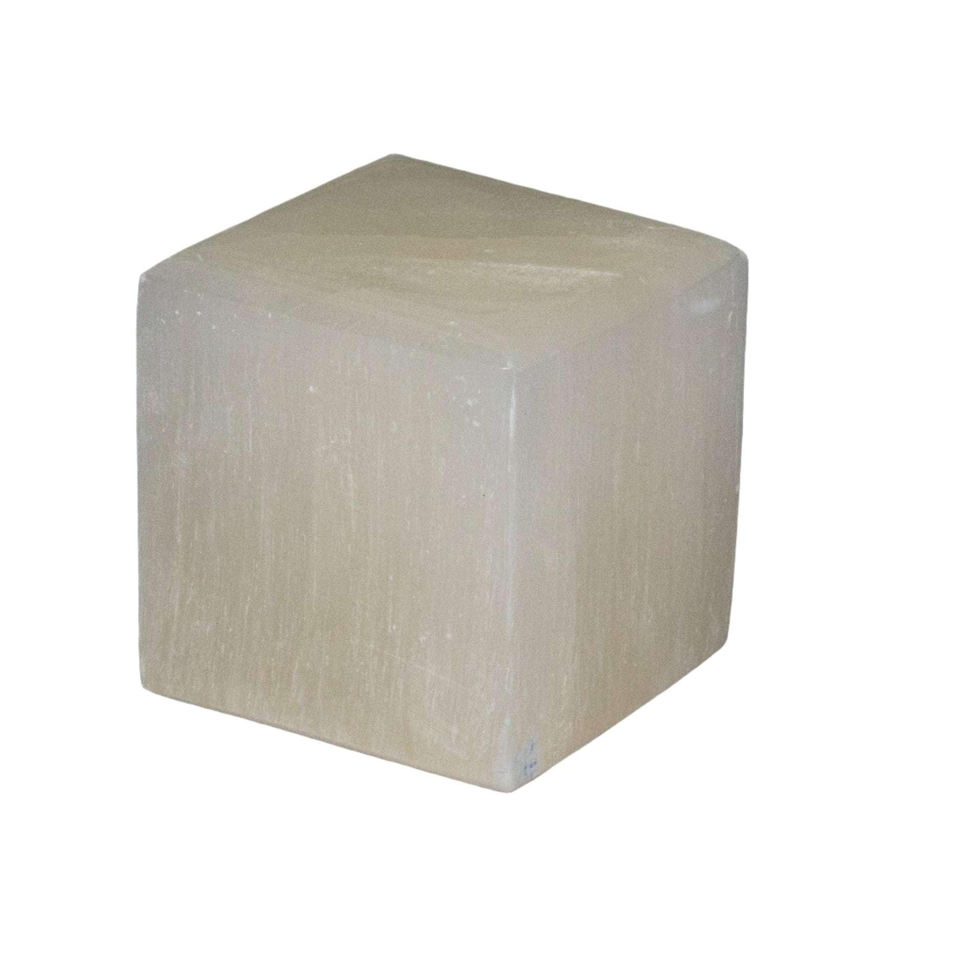 Selenite Crystal Carved Cube Cleansing Clarity Stone