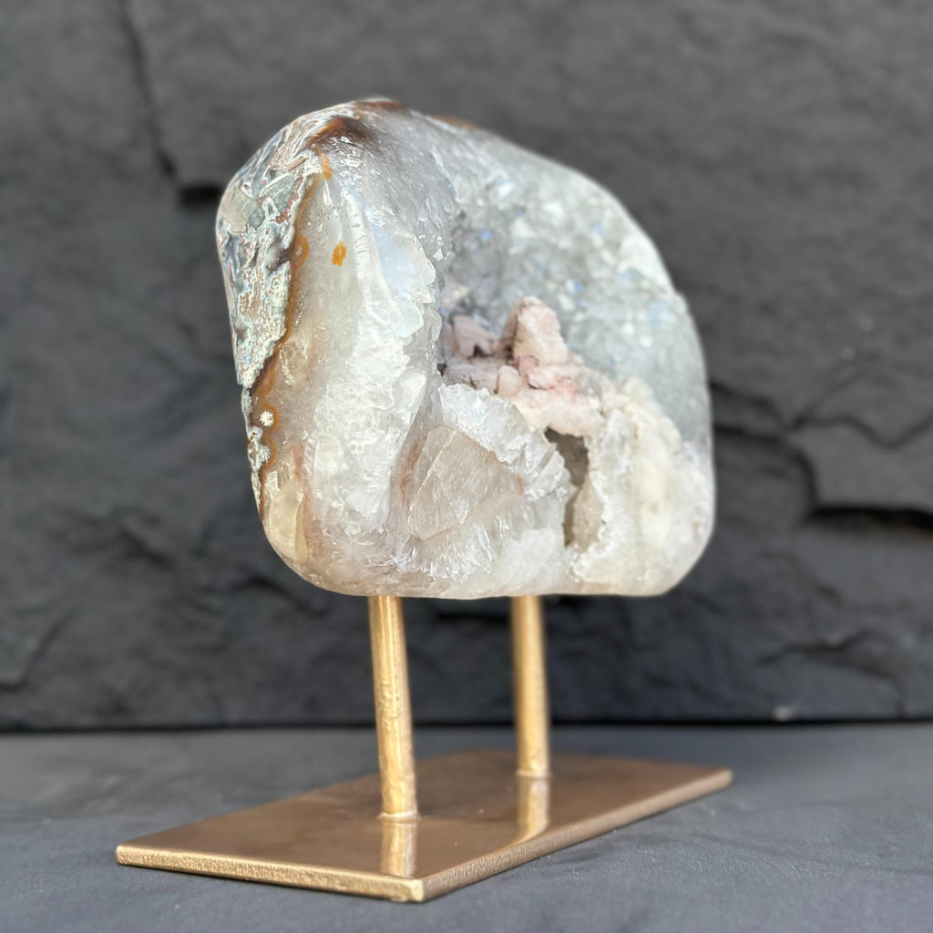 Uruguayan Quartz Geode With Stand For Collectors