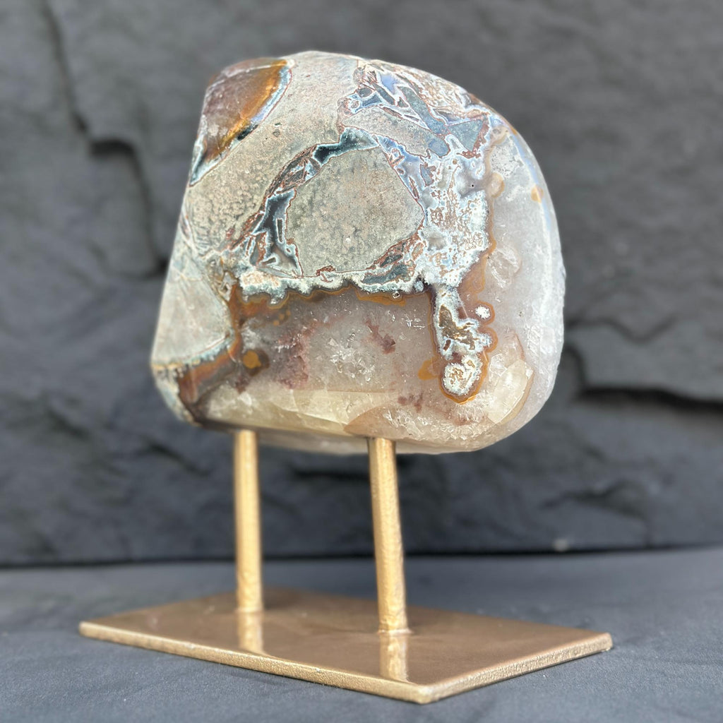 Uruguayan Quartz Geode With Stand For Collectors