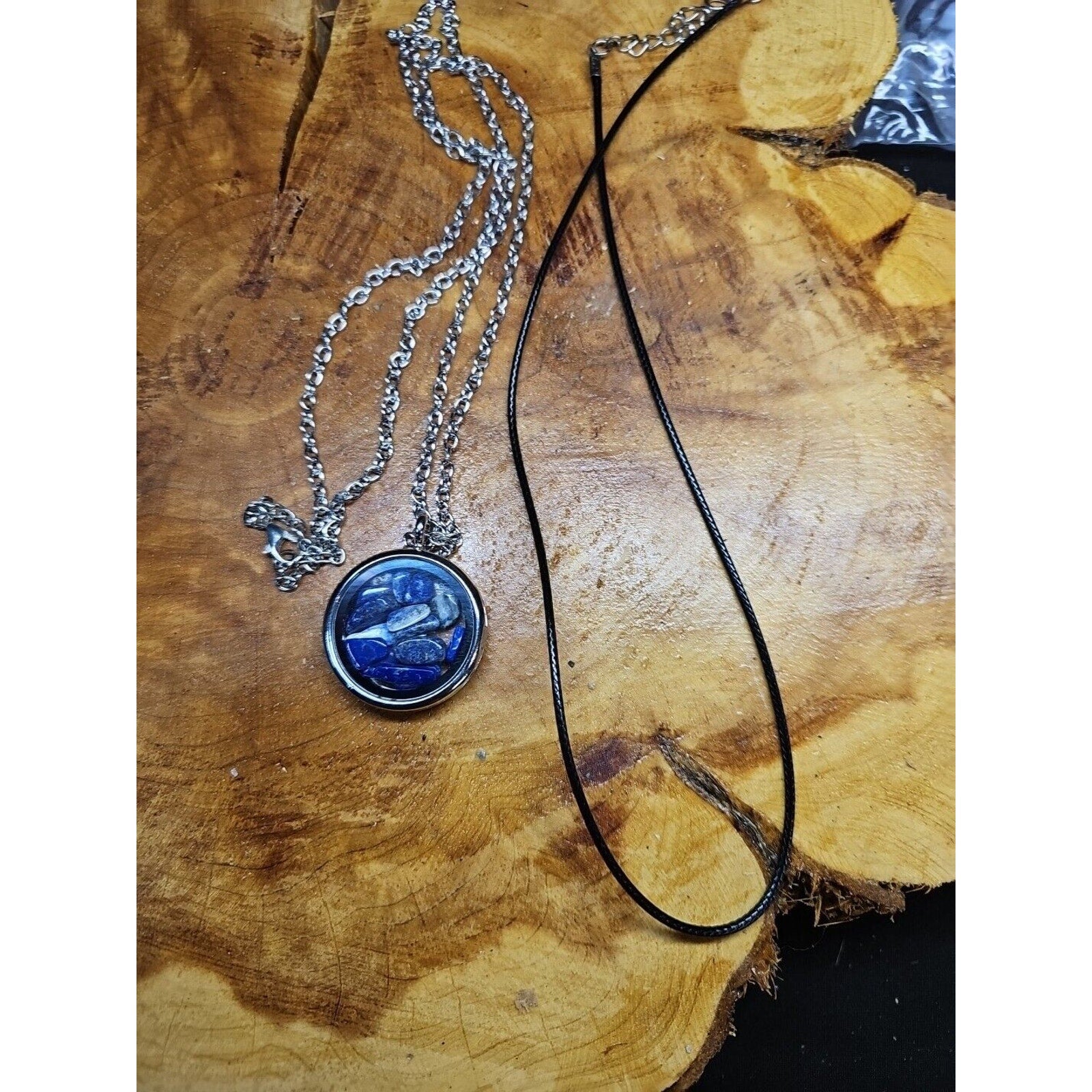 Lapis Lazuli Crystal Pendant Necklace — Oval Stone with Round Accent | CrystalCloud Company by CrystalCloud Company