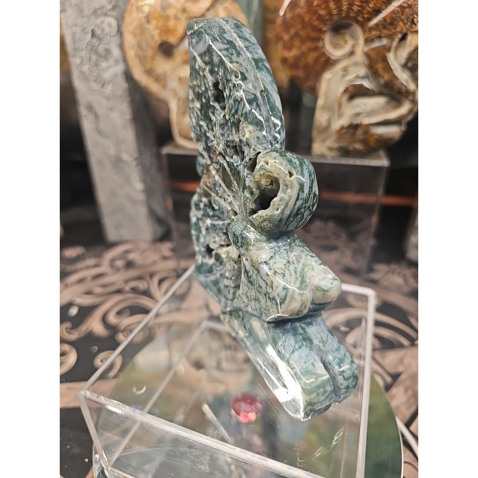 Moss Agate Fairy Guardian .77lb by CrystalCloud Company