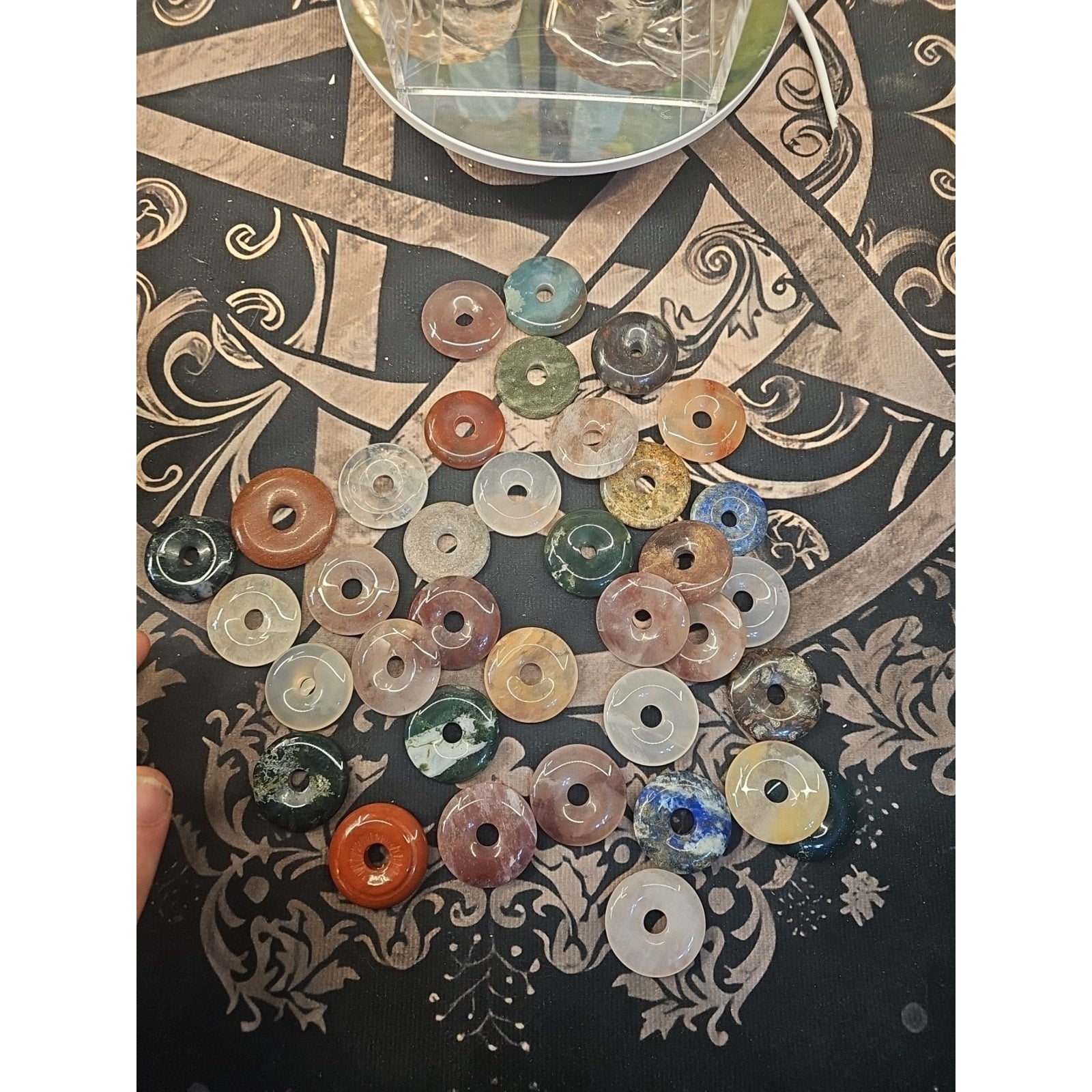 36Pcs Natural Quartz Crystal Jasper Peace Lucky Buckle Mixed Stone Healing by CrystalCloud Company