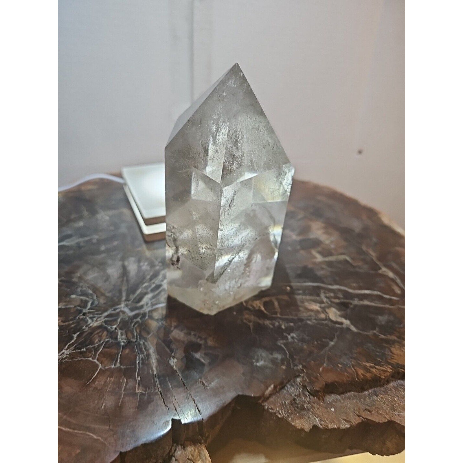 2.7LB Natural Green Ghost Phantom Quartz Crystal Obelisk Wand Point Healing. by CrystalCloud Company