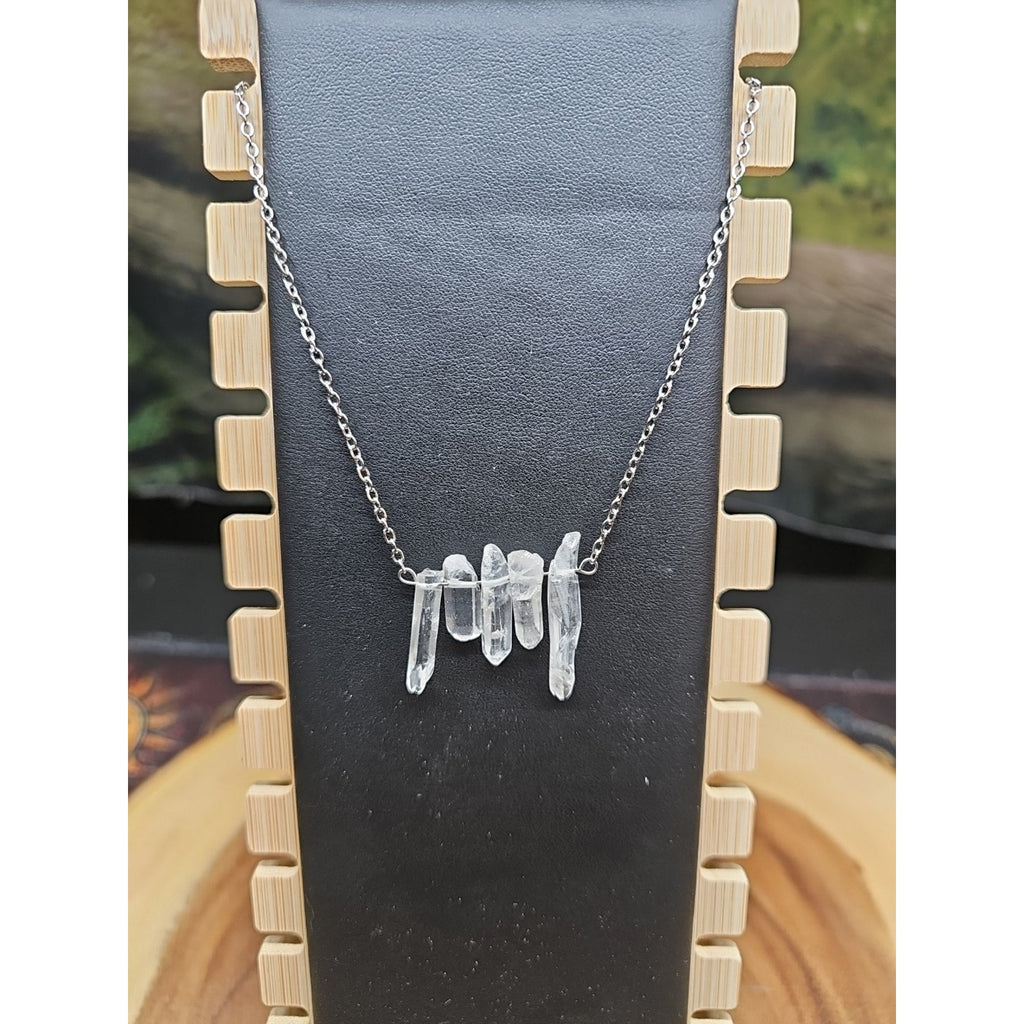 Quartz Crystal Necklace 16in Chain by CrystalCloud Company