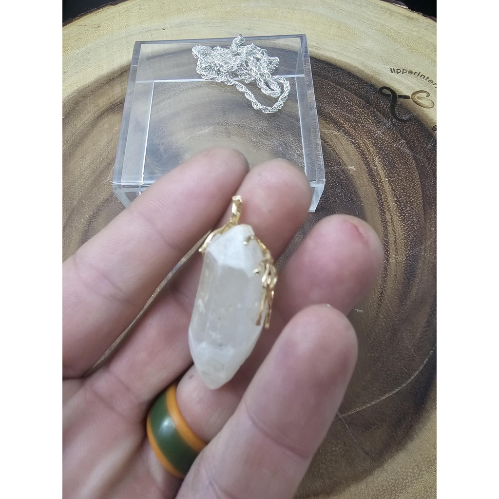 Extra large quartz crystal pendant by CrystalCloud Company