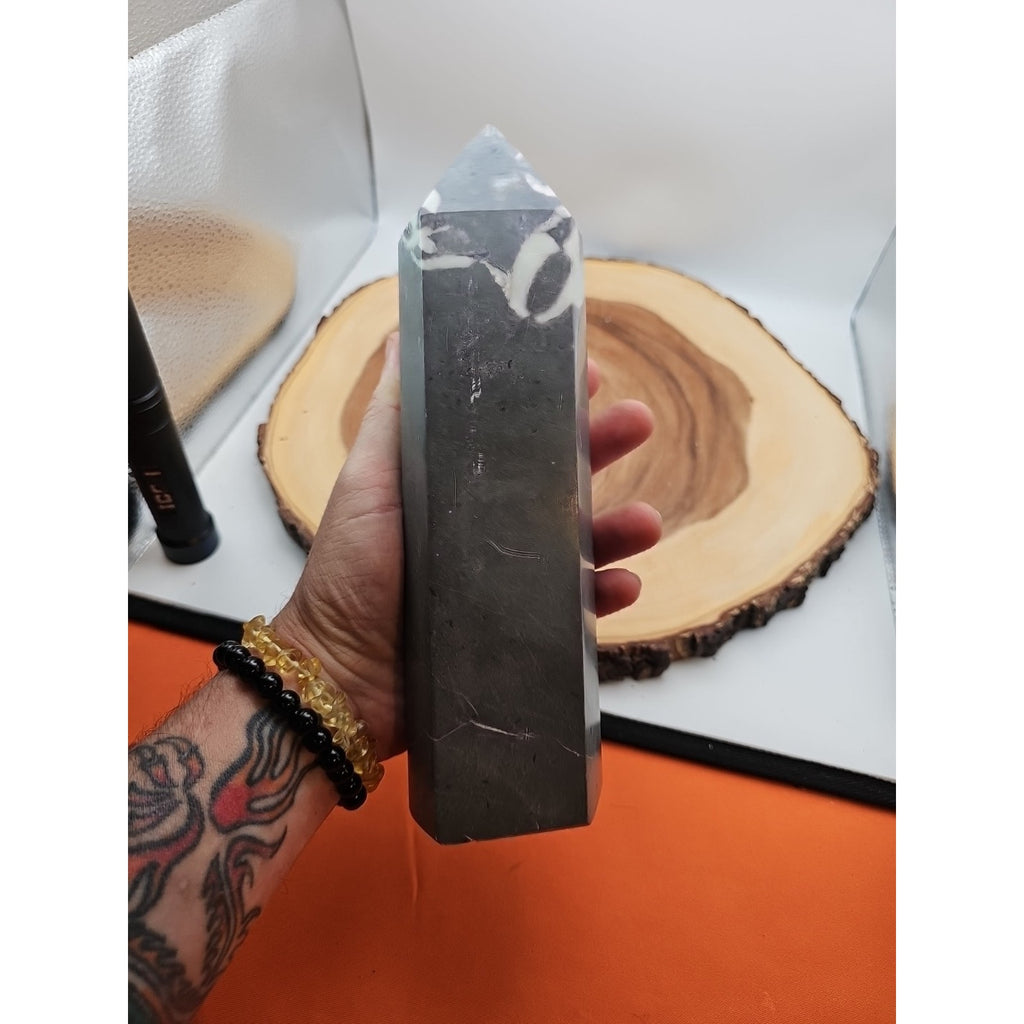 3.14lb 1000 Eye Jasper Quartz Tower 9in Tall Has Chip On Top by CrystalCloud Company