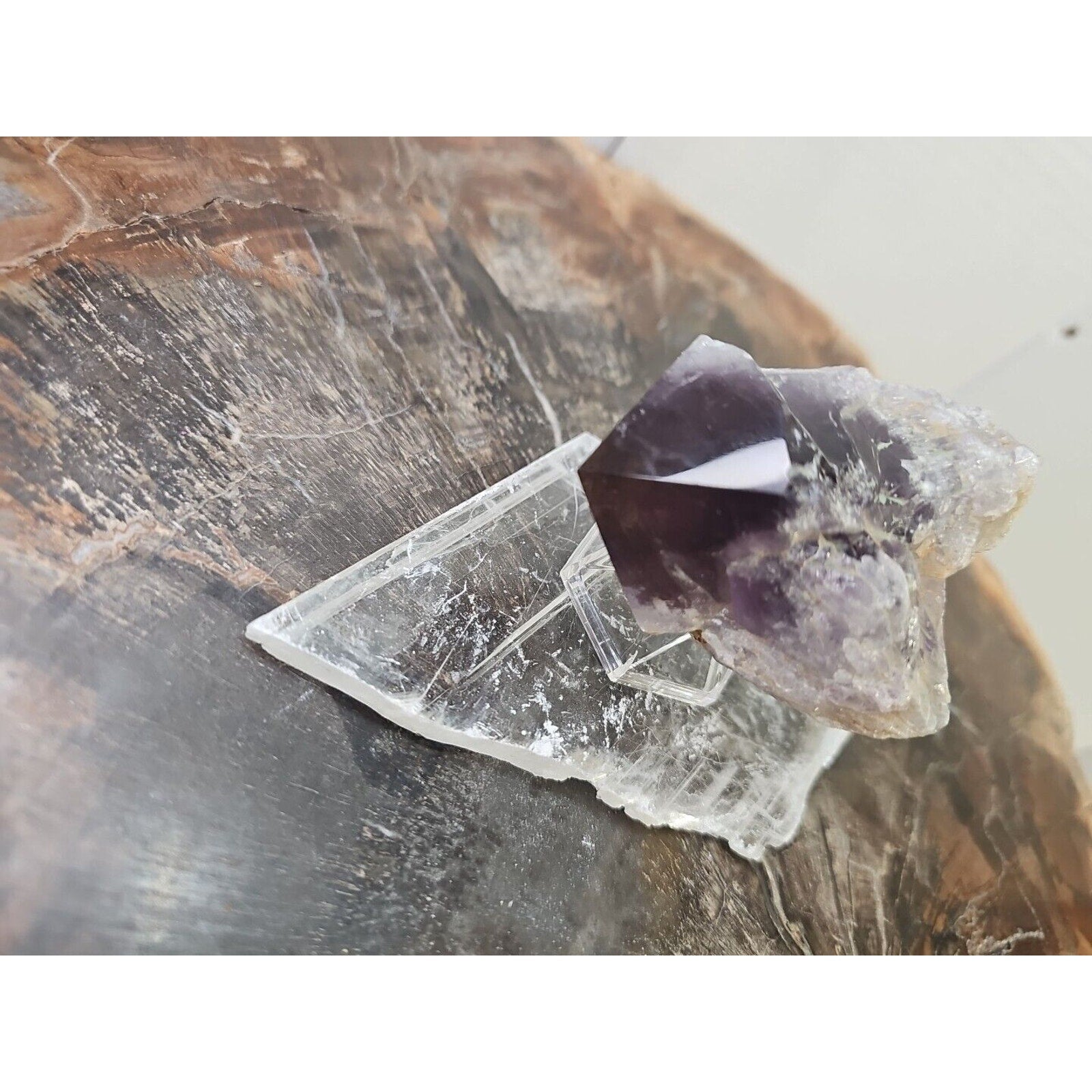 Amethyst Crystal Point with Selenite Base — 209g, Brazil | CrystalCloud Company by CrystalCloud Company