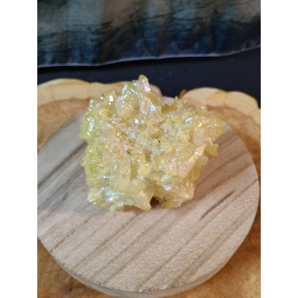 0.64lbRainbow Aqua Aura Quartz Crystal Cluster Points Titanium Coating by CrystalCloud Company