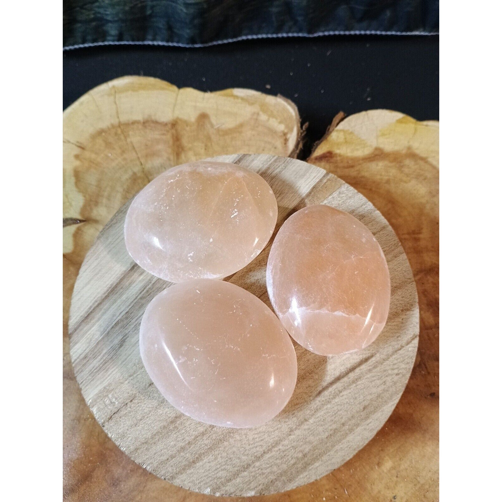 1 Each Oval Shape Peach Palmstone by CrystalCloud Company