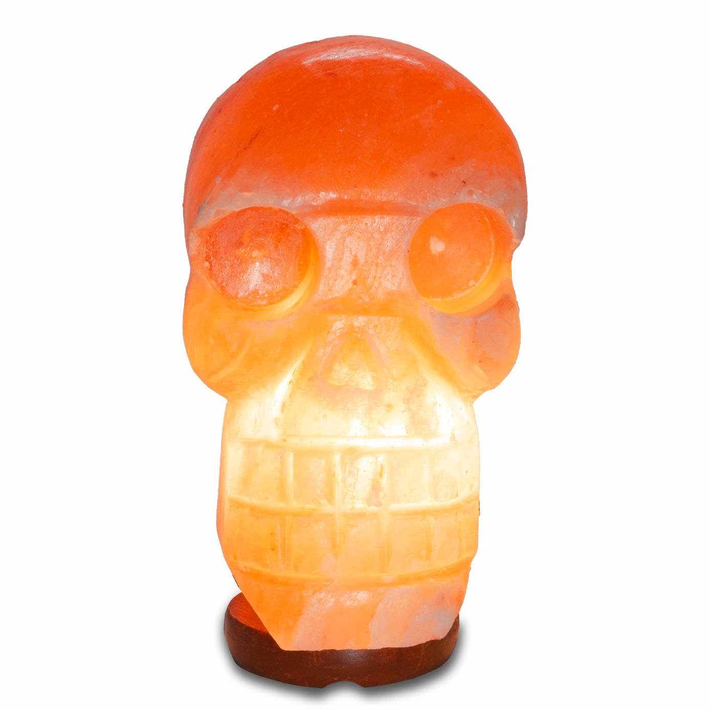 Skull Shaped Salt Lamp - 9.5" avg. - Cord, Bulb, Dimmer by Sacred Crystals