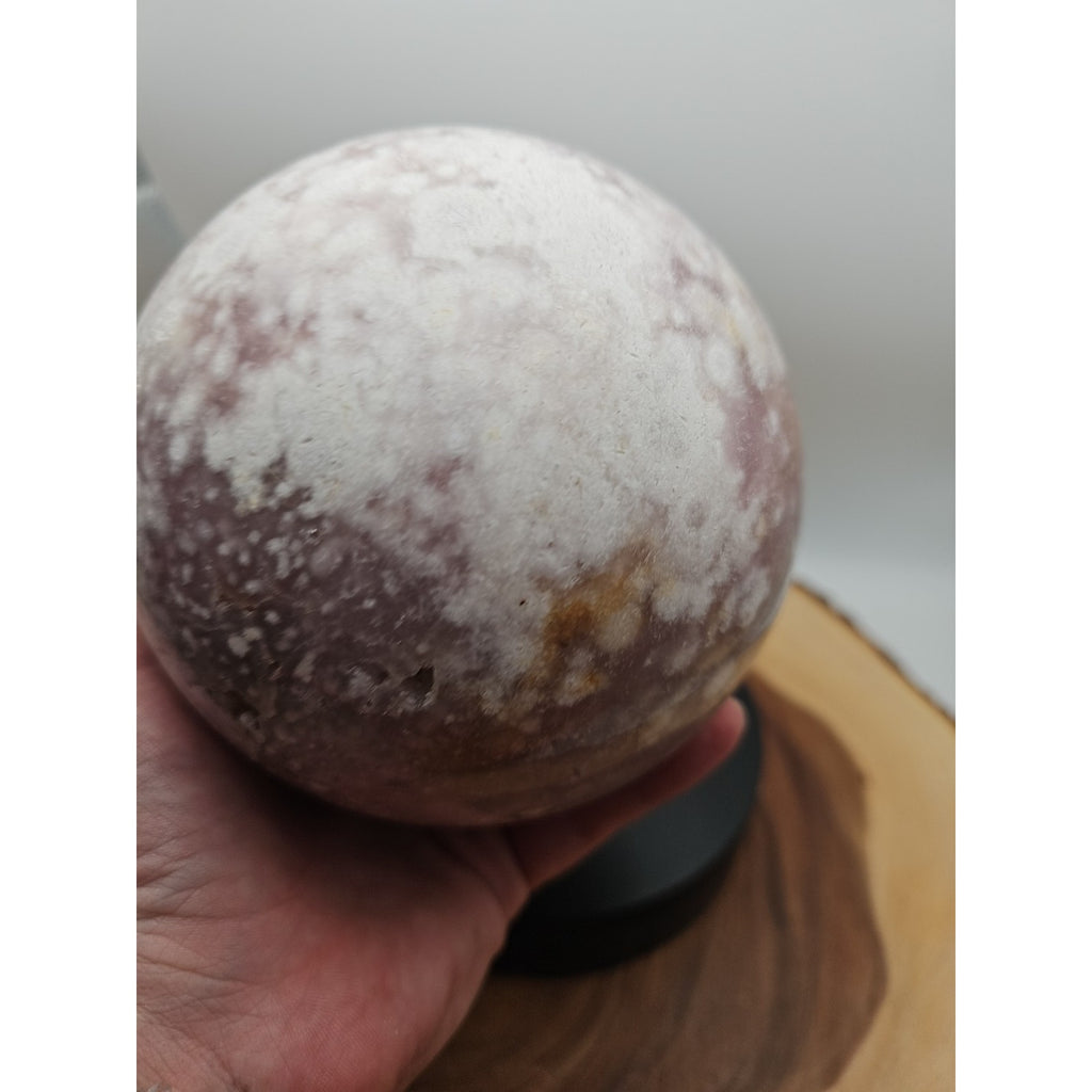 6.55lbs Natural Cherry Blossom Agate Sphere Quartz Crystal Ball by CrystalCloud Company