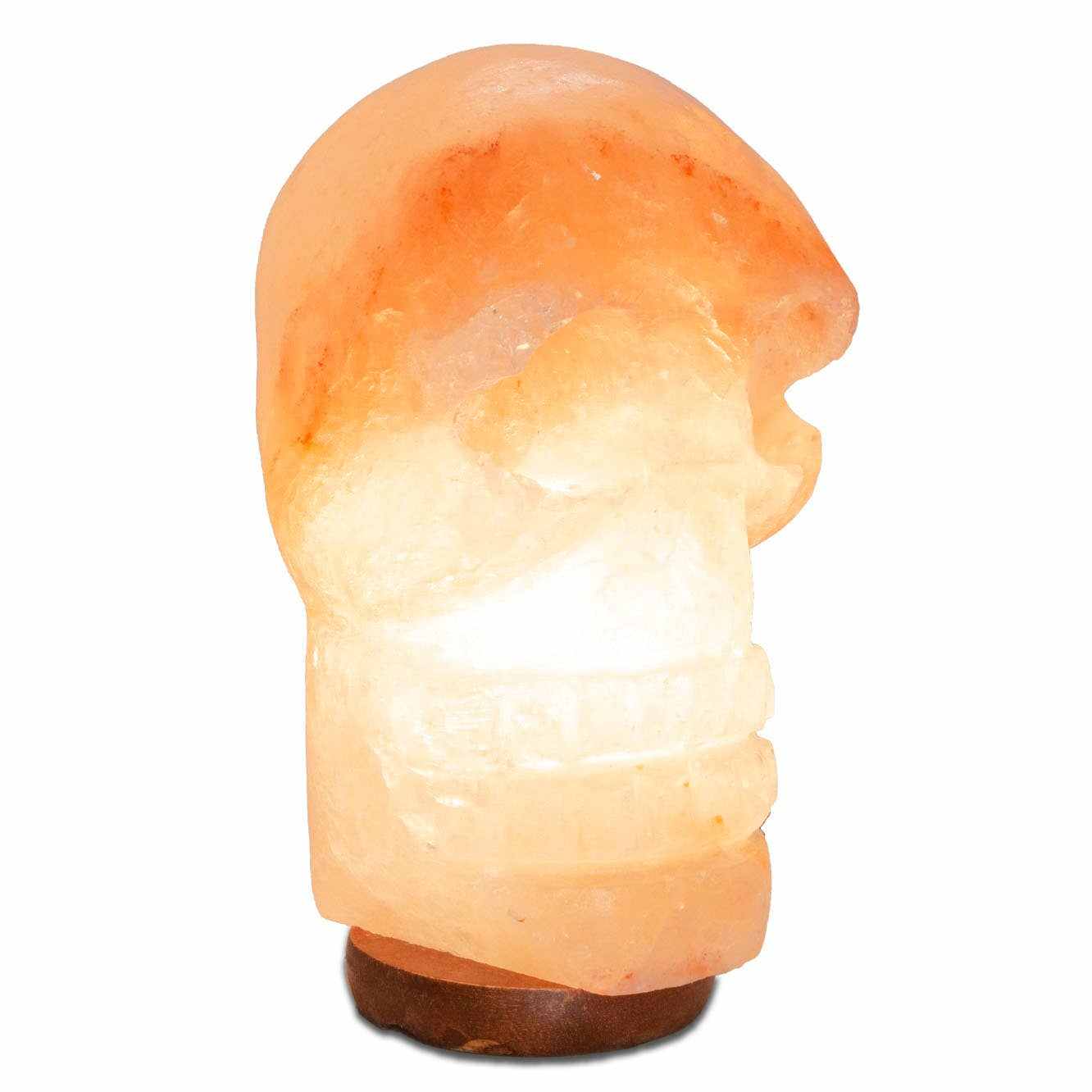 Skull Shaped Salt Lamp - 9.5" avg. - Cord, Bulb, Dimmer by Sacred Crystals