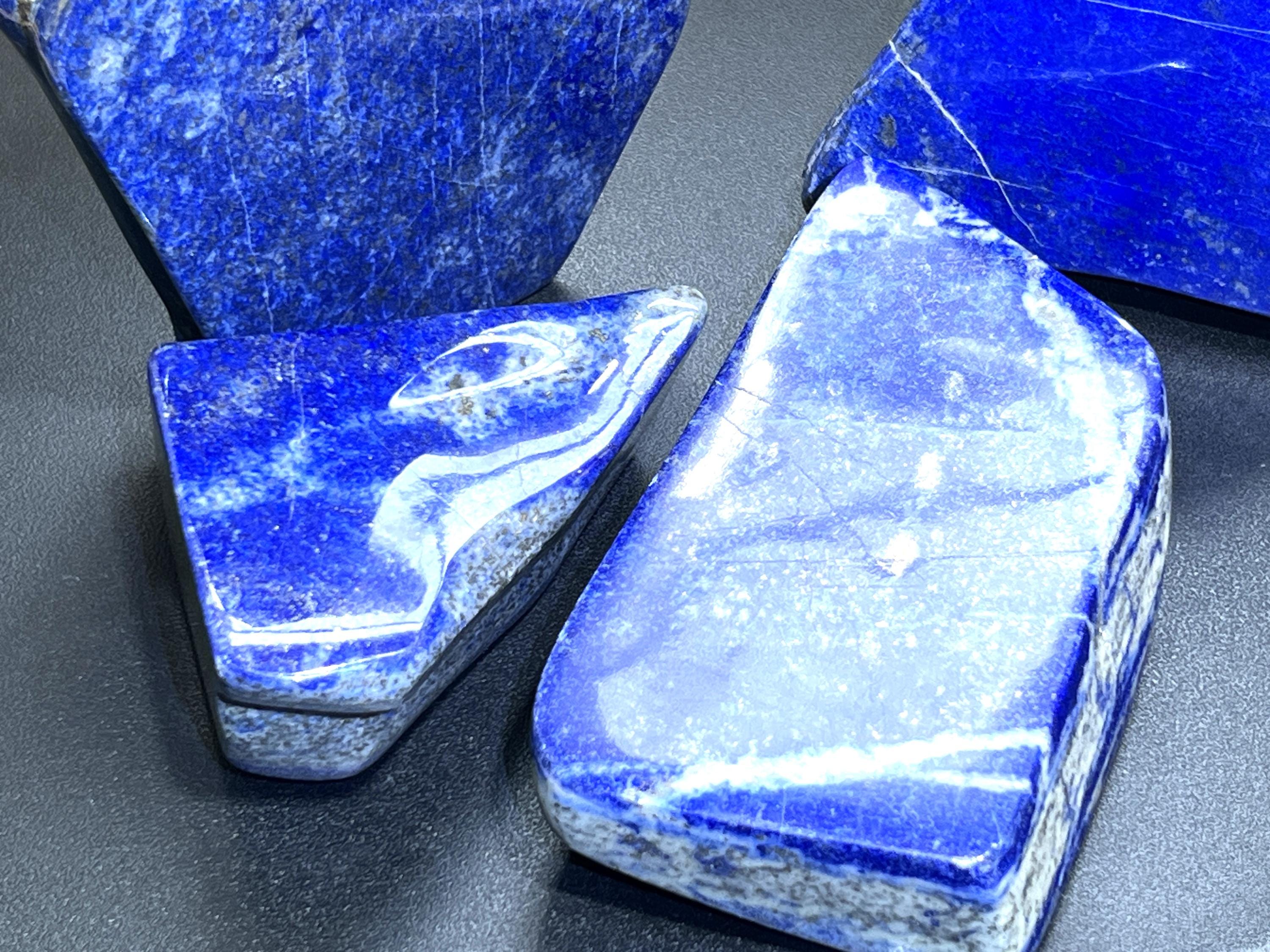 Large Blue Lapis Lazuli Freeform Polished Slab Boulders Carvings Wholesale by Amazing Crystals