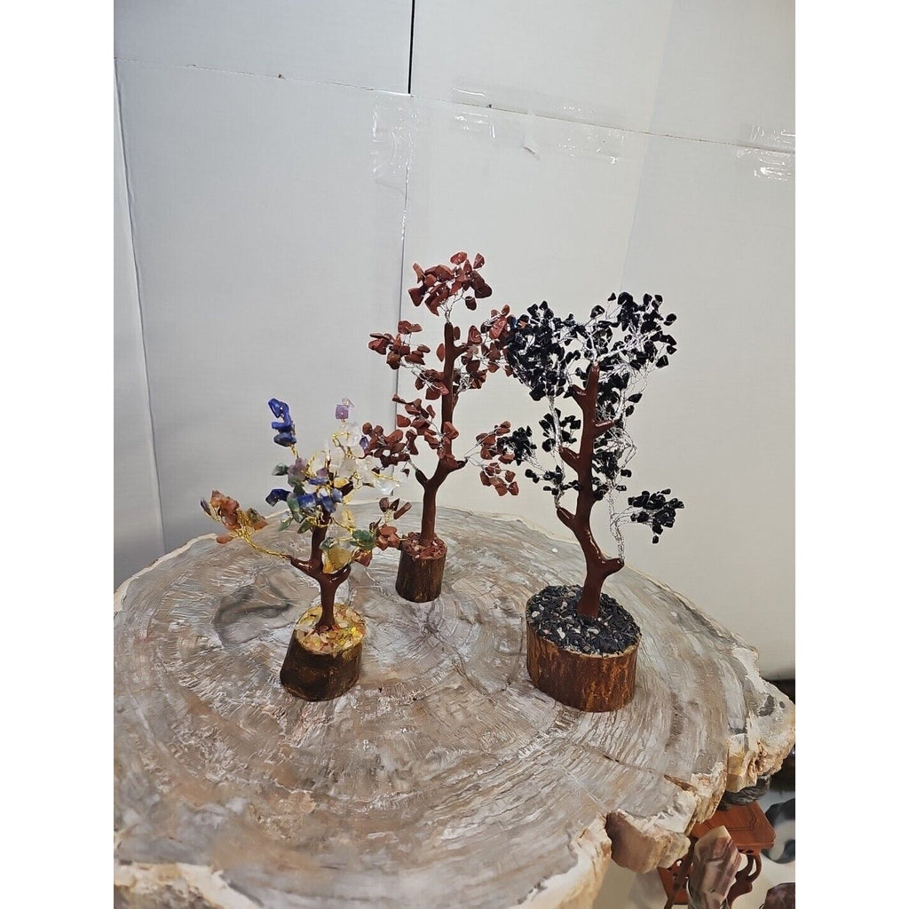 Crystal Gemstone Bonsai Tree — Carnelian, Amethyst & Quartz on Gold Branches | CrystalCloud Company by CrystalCloud Company