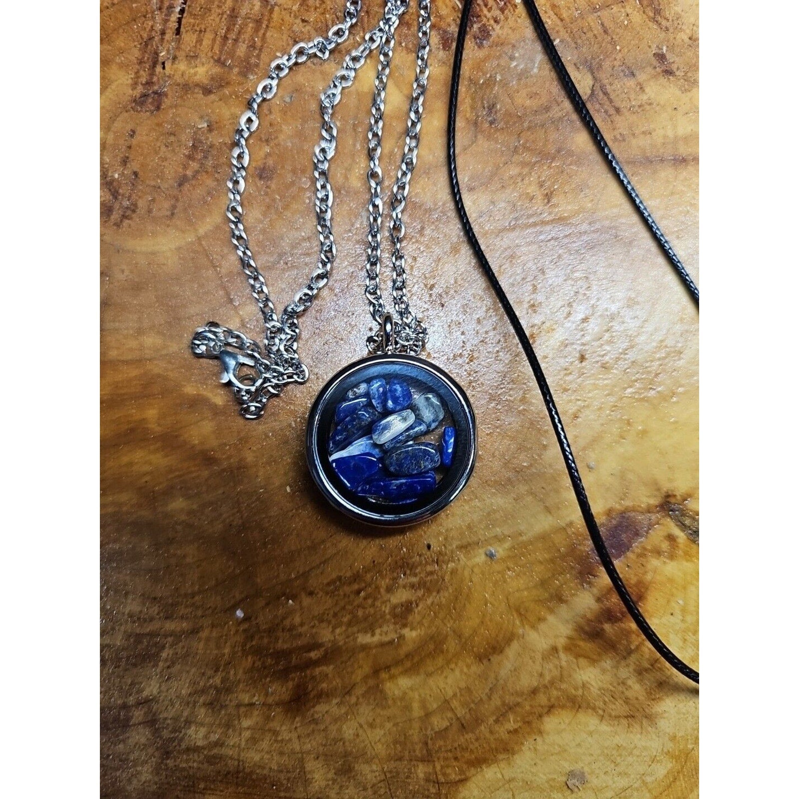 Lapis Lazuli Crystal Pendant Necklace — Oval Stone with Round Accent | CrystalCloud Company by CrystalCloud Company
