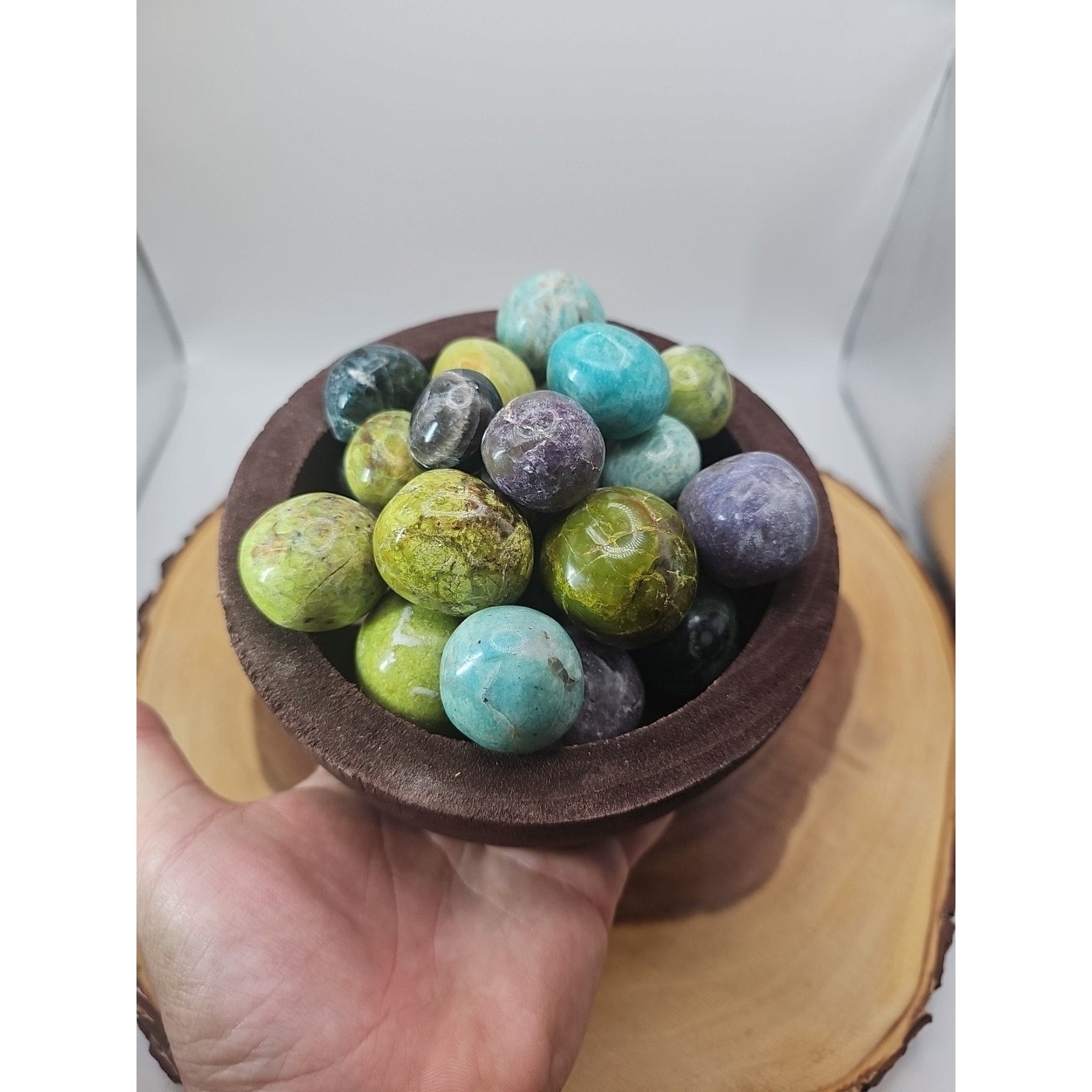 Ocean Jasper Spheres Display Bowl — 2 lbs of Polished Stones | CrystalCloud Company by CrystalCloud Company