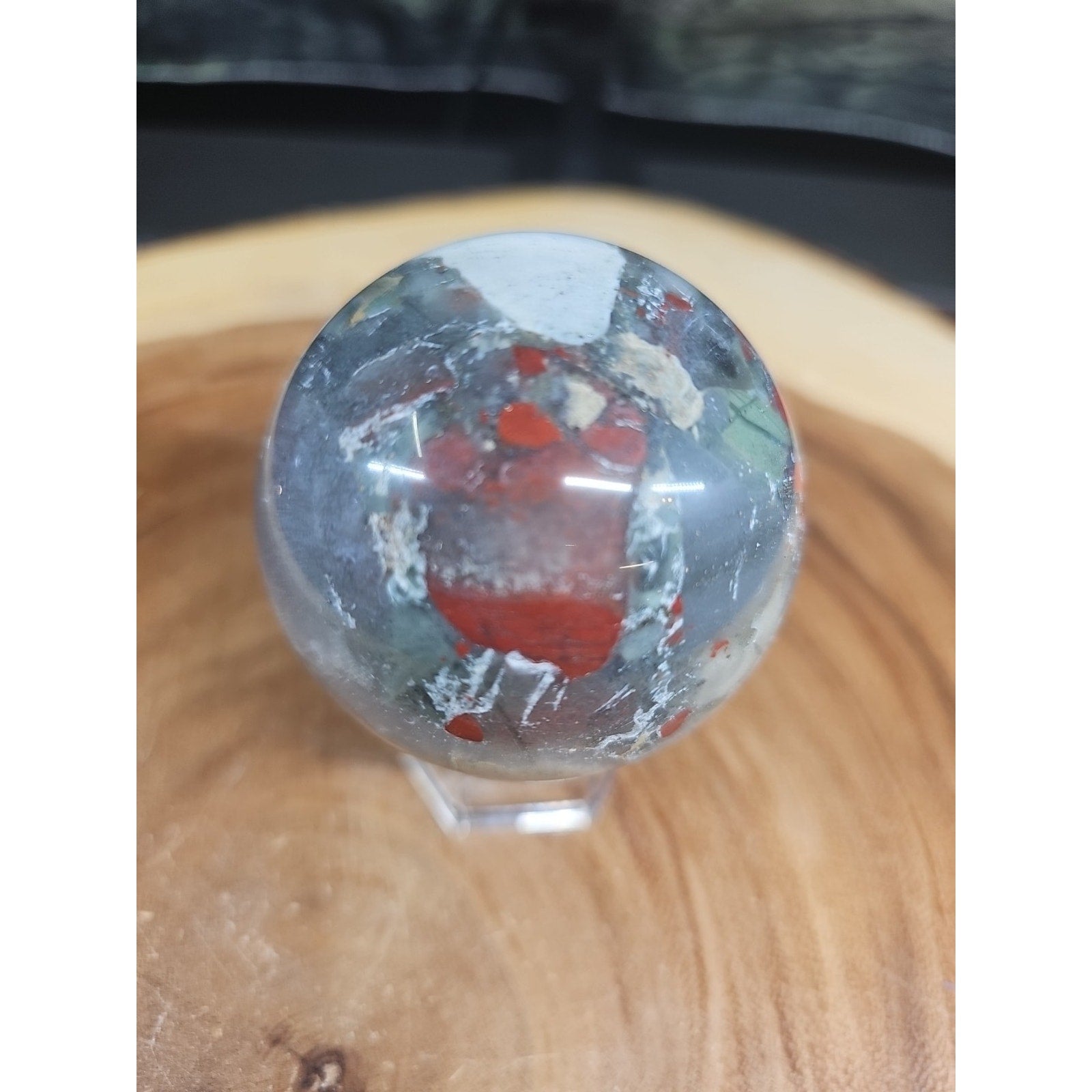 Natural Quartz Crystal Jasper Sphere Ball Polished 63mm &stand by CrystalCloud Company