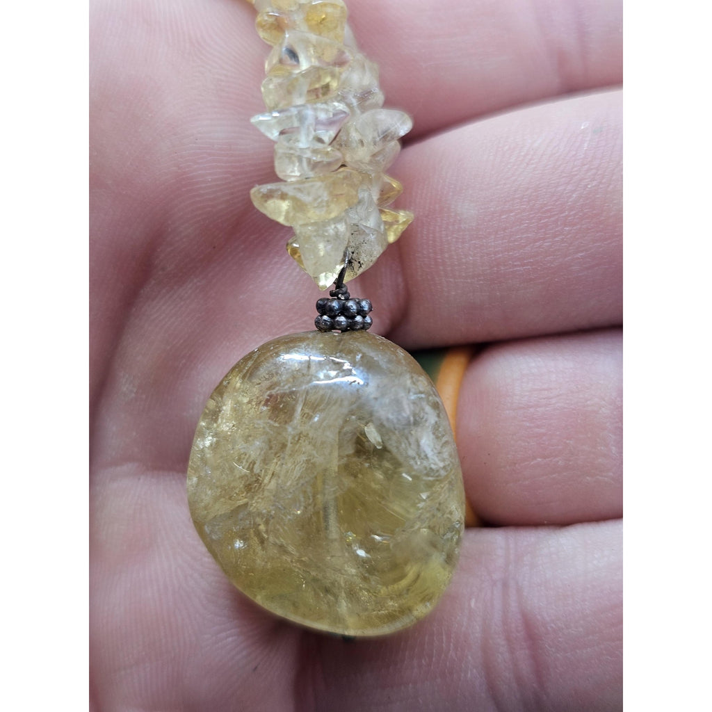 Vintage Citrine Sterling Silver Pendant Necklace - Radiant Golden Specimen | CrystalCloud Company by CrystalCloud Company